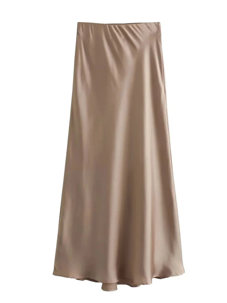 Satin Midi Skirt