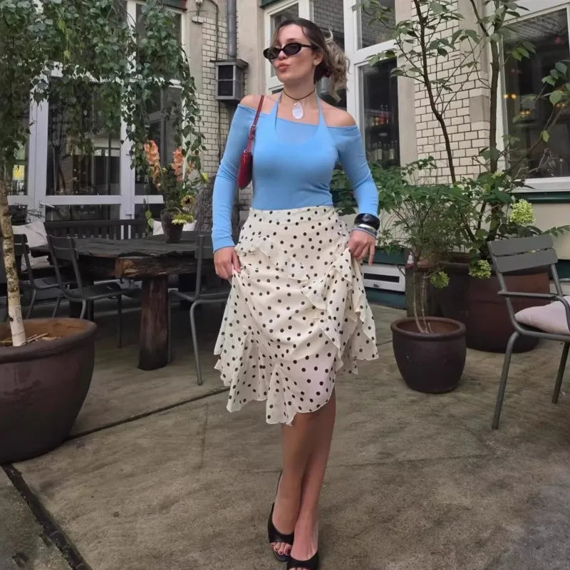 Polka Dot Midi Skirt
