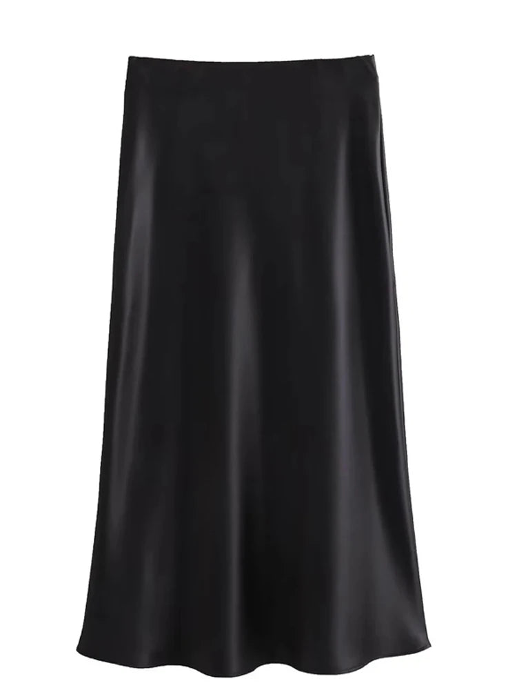 Satin Midi Skirt