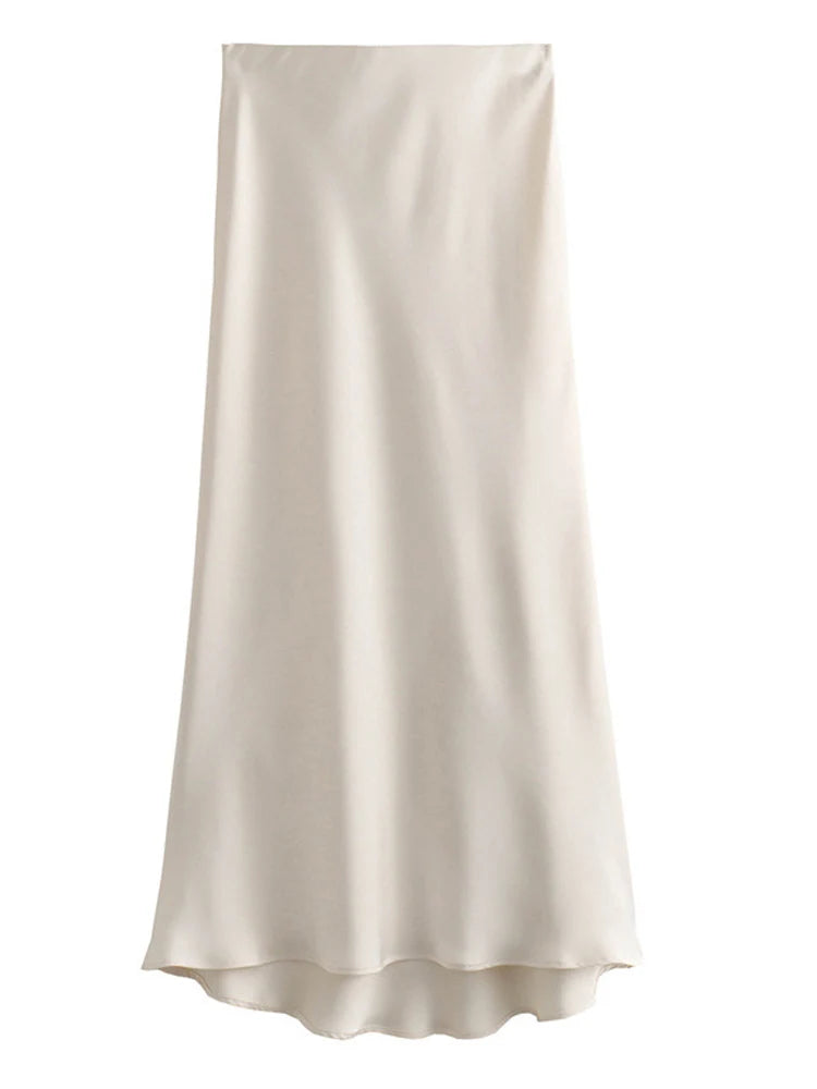 Satin Midi Skirt