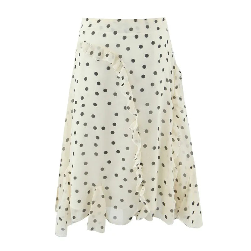 Polka Dot Midi Skirt